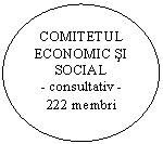 Oval: COMITETUL ECONOMIC SI SOCIAL
- consultativ -
222 membri
