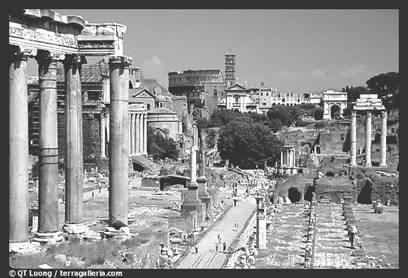 Roman Forum and Colosseum. Rome, Italy