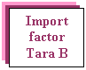 Text Box: Import            factor
Tara B
